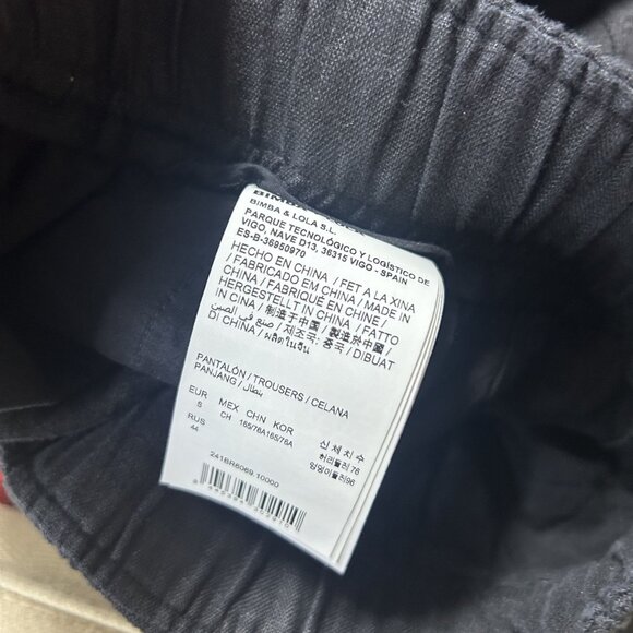 Bimba Y Lola Womens Linen Pull-On Trouser Pants Black Size Small - Picture 3 of 6